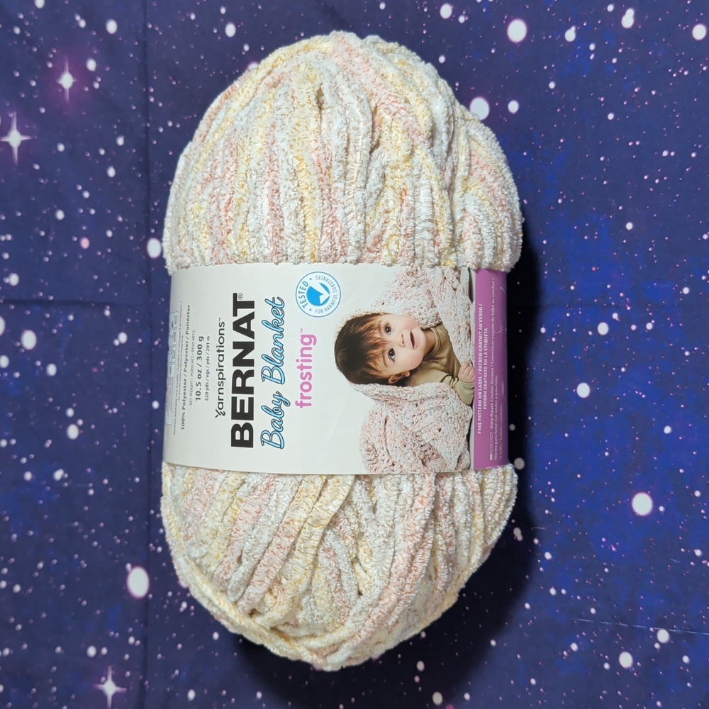 1 New Skein Yarnspirations Bernat Baby Blanket Frosting Yarn GOLDEN HOUR
